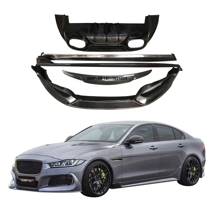 

XE 2015-2019 Body Kit Half Carbon Fiber Front Lip Side Skirts Rear Diffuser Splitter New Condition Exhaust Bumper