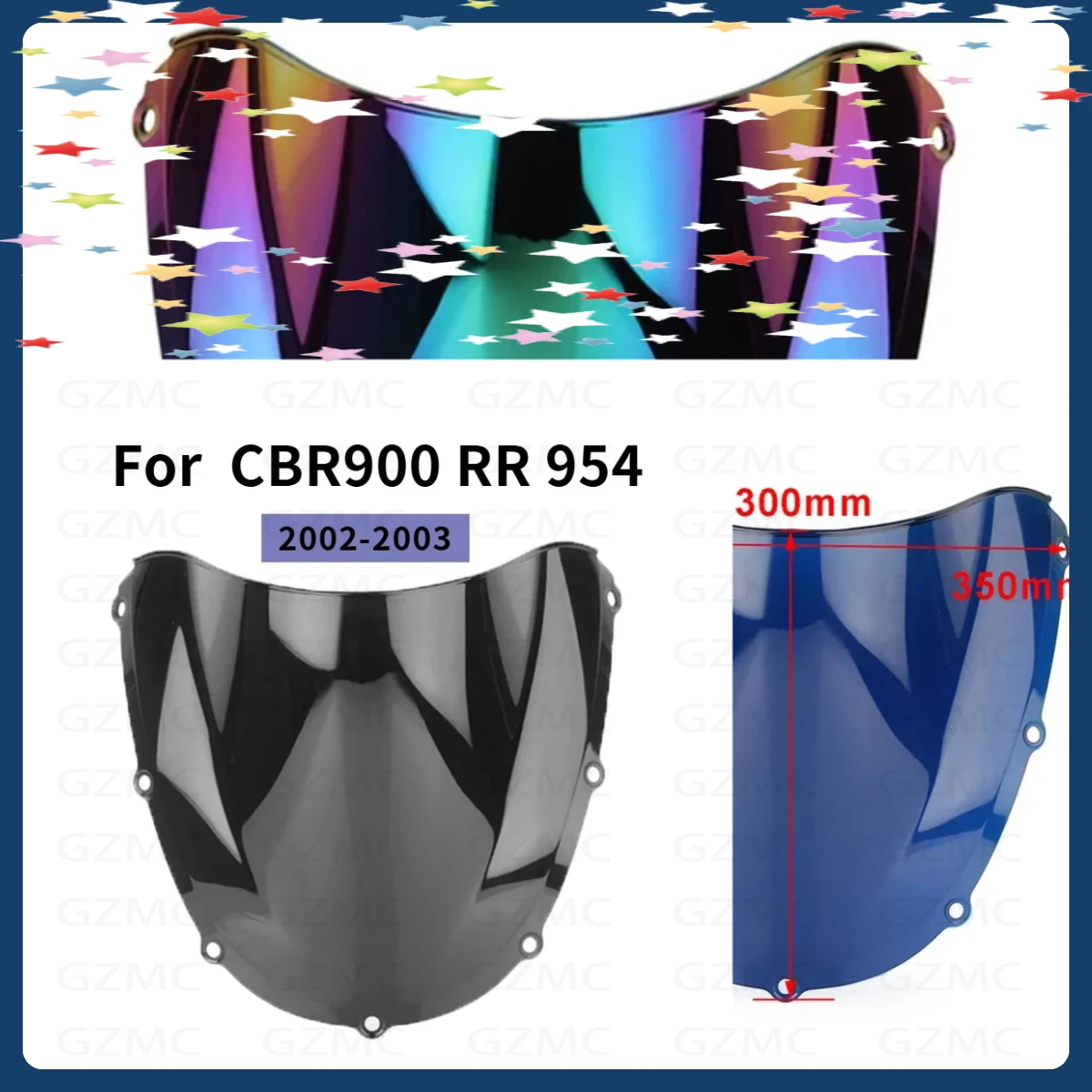 Motorcycle CBR954 Wind Deflector Accessories For Honda CBR954RR 2002 2003 Windscreen Windshield Screen Wind Deflector Protector
