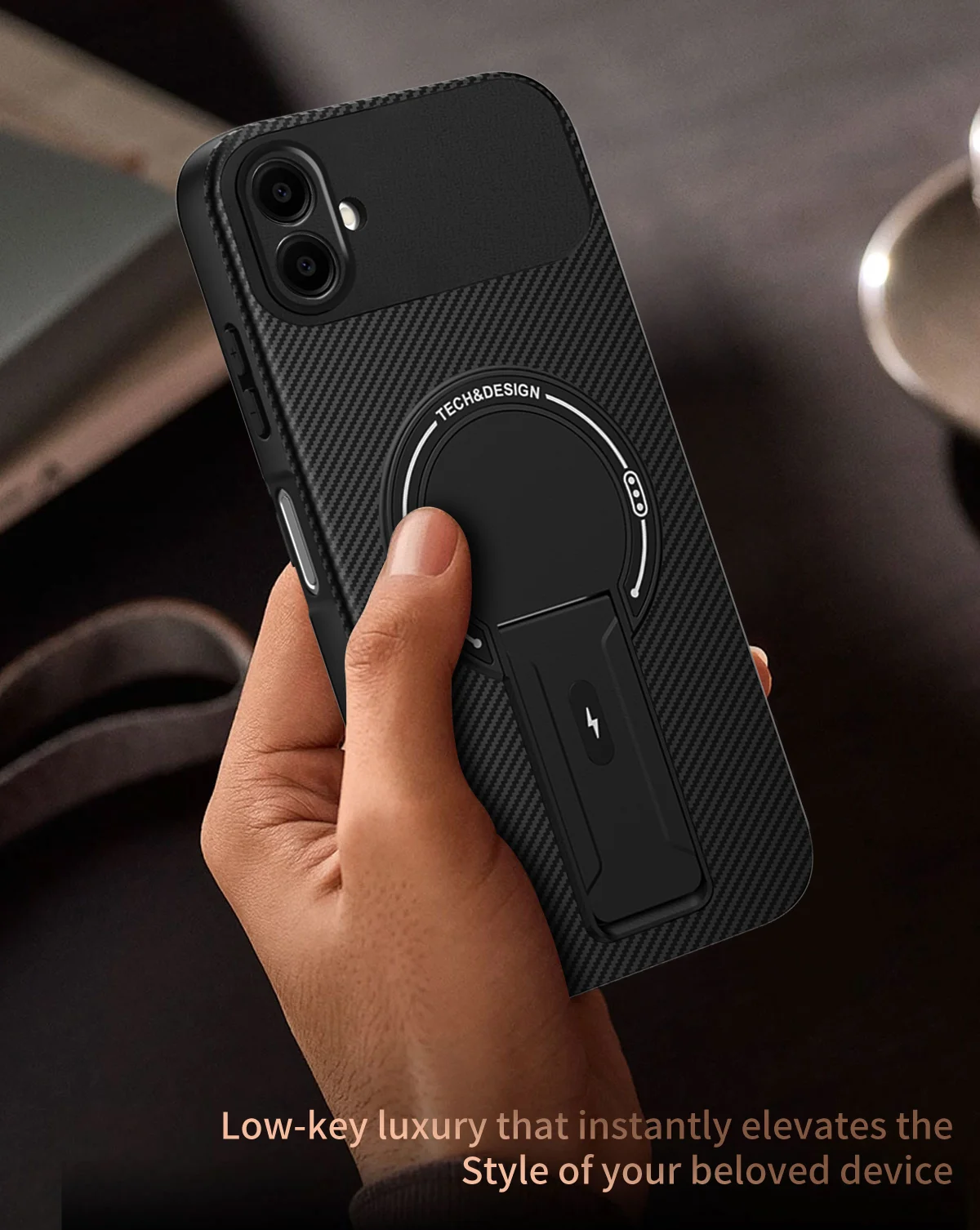 10 قطعة حلقة شفط مغناطيسية قوية حافظة لهاتف سامسونج A17/A07/S25 FE Edge/A56/A36/A16/A06/S24 Ultra Plus 4G 5G ألياف الكربون #5