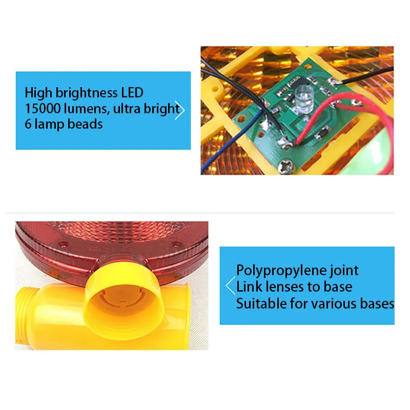 Koojn hohe Helligkeit Solar barriere Blinklicht Bau Warnung Leitplanke Blinklicht LED Straßen barriere Warnleuchte