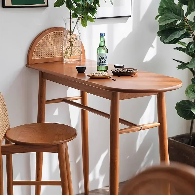 Table, bar and chair combination household narrow and long dining table high table small bar counter
