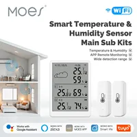 Smart Temperature Humidity Sensor by MOES, Tuya WiFi RF433, LED Screen, Alexa Google Home Compatible, APP Remote Monitor​