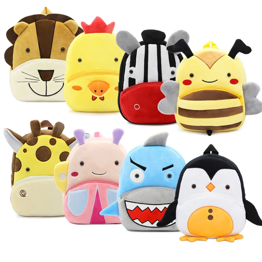 

Cute Cartoon Animals Plush Schoolbags for Kids Kindergarten Primary Children Backpacks Schoolbag Boys Girls Casual Baby Bags