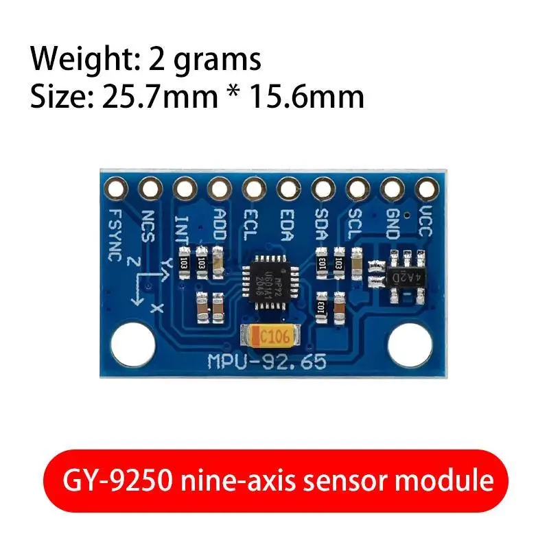 SPI IIC/I2C GY-9250 MPU 9250 MPU-9250 9-Axis Attitude +Gyro+Accelerator+Magnetometer Sensor Board Module MPU9250 3-5V Renovate