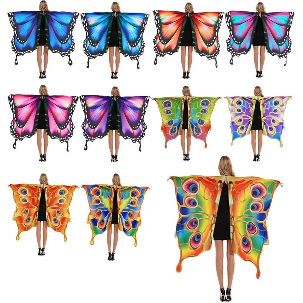 Lightweight Colorful Butterfly Wings Costume Dress Up Fancy Dress Fairy Shawl Elegant Cosplay Pixie Cloak Party
