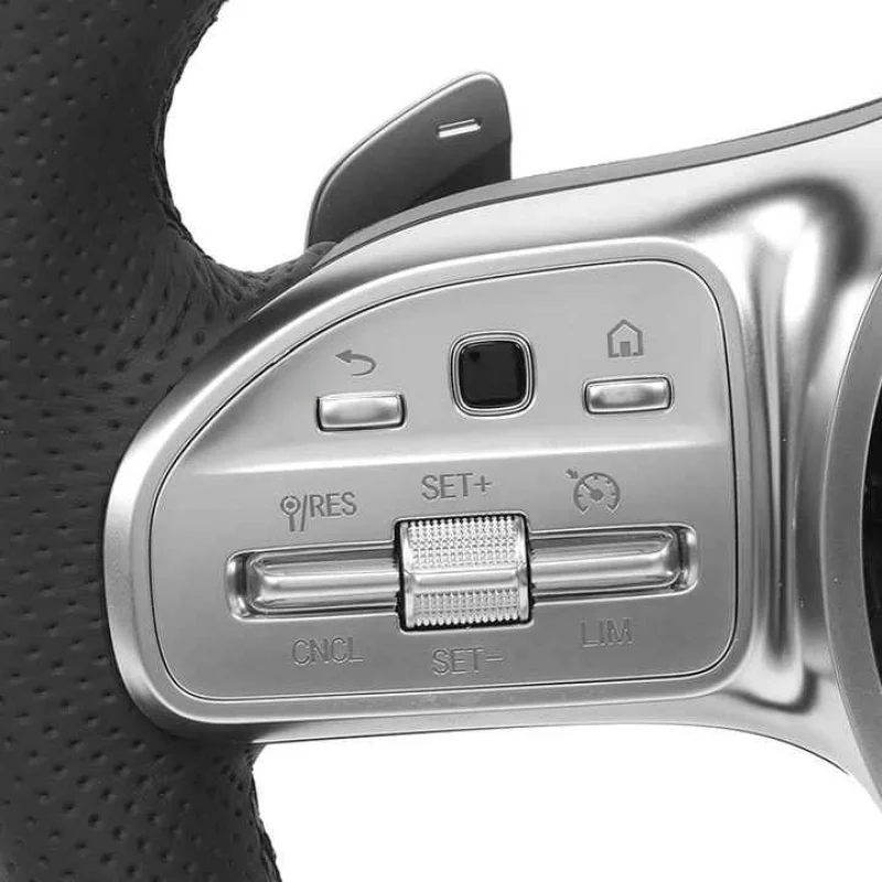 High Quality 15 Inch D-Shape Carbon Fiber Perforated Leather Steering Wheel Right Hand Drive Car Interior Modification Parts