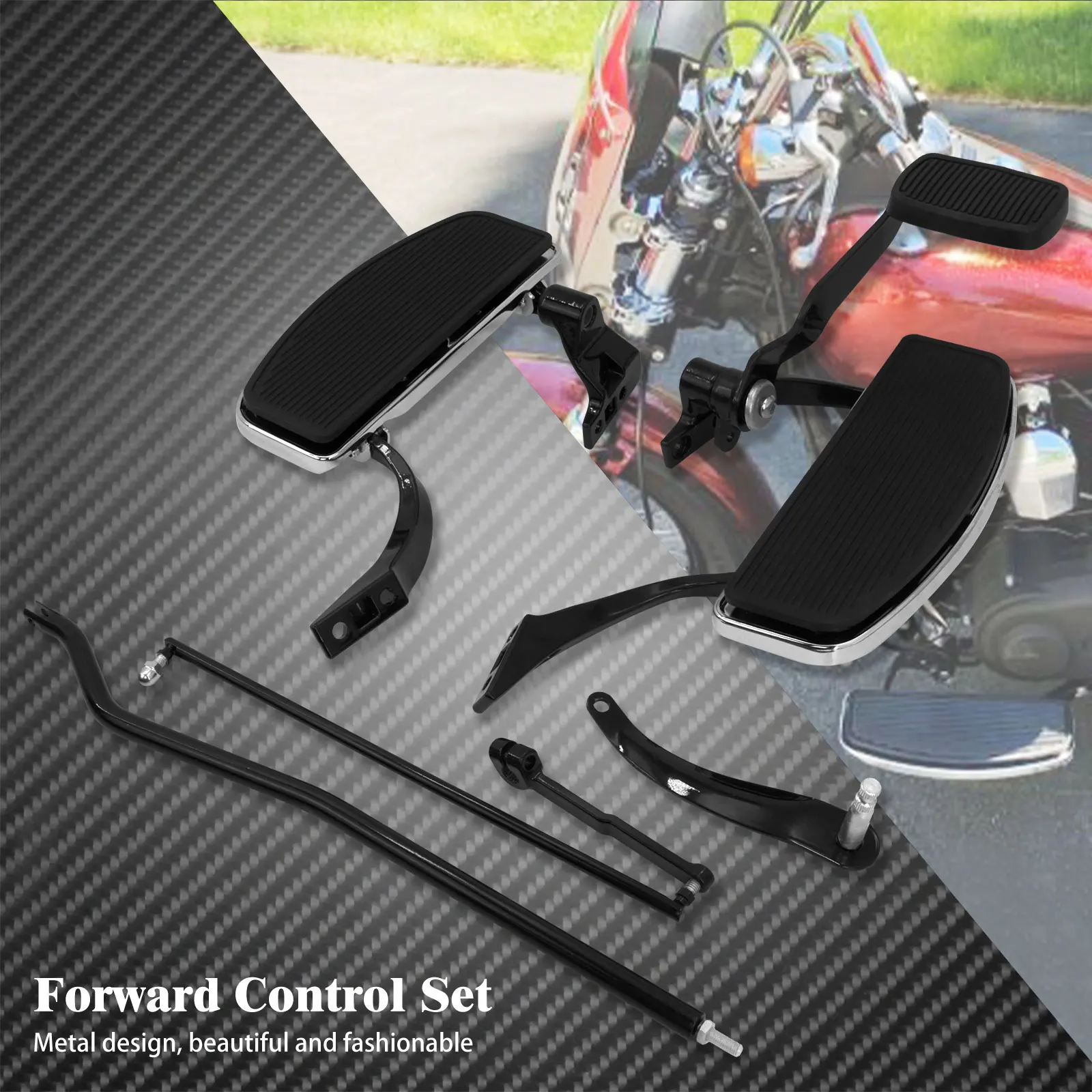 Motorcycle Forward Control Rider Footboard Linkage Levers Kit Foot Pegs For Harley Dyna Low Rider Super Glide Street Bob 2006-17