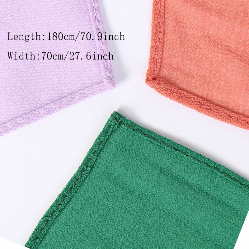 Summer Women Plain Chiffon Hijab Scarf Long Shawl Muffler High Quality Fashion Muslim Headband Neckerchief 180*70cm