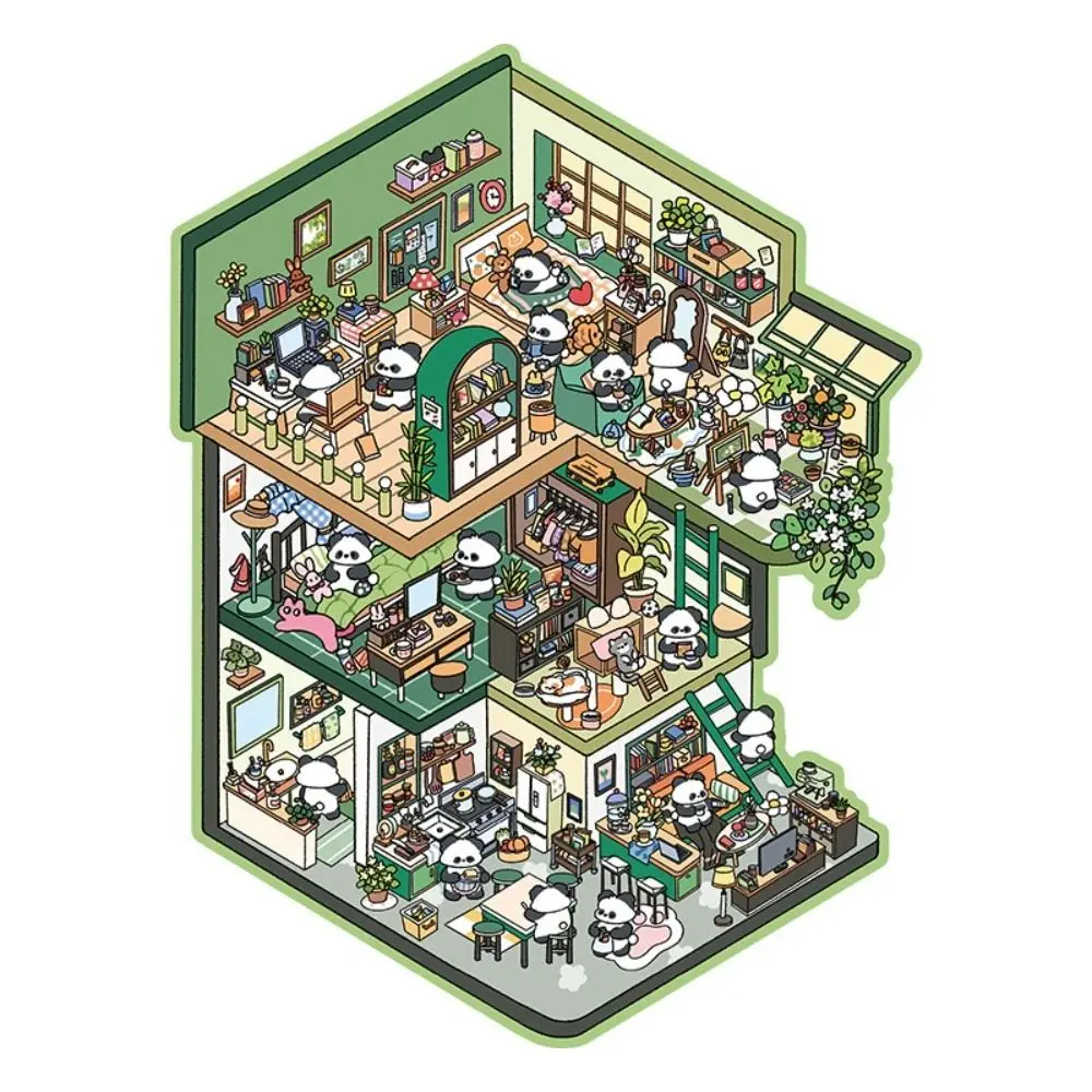 Adesivi paesaggistici 3D in PET Taglie forti Capibara Collage di scene in miniatura Adesivo tridimensionale per incollare impilabile multiplo dei topici