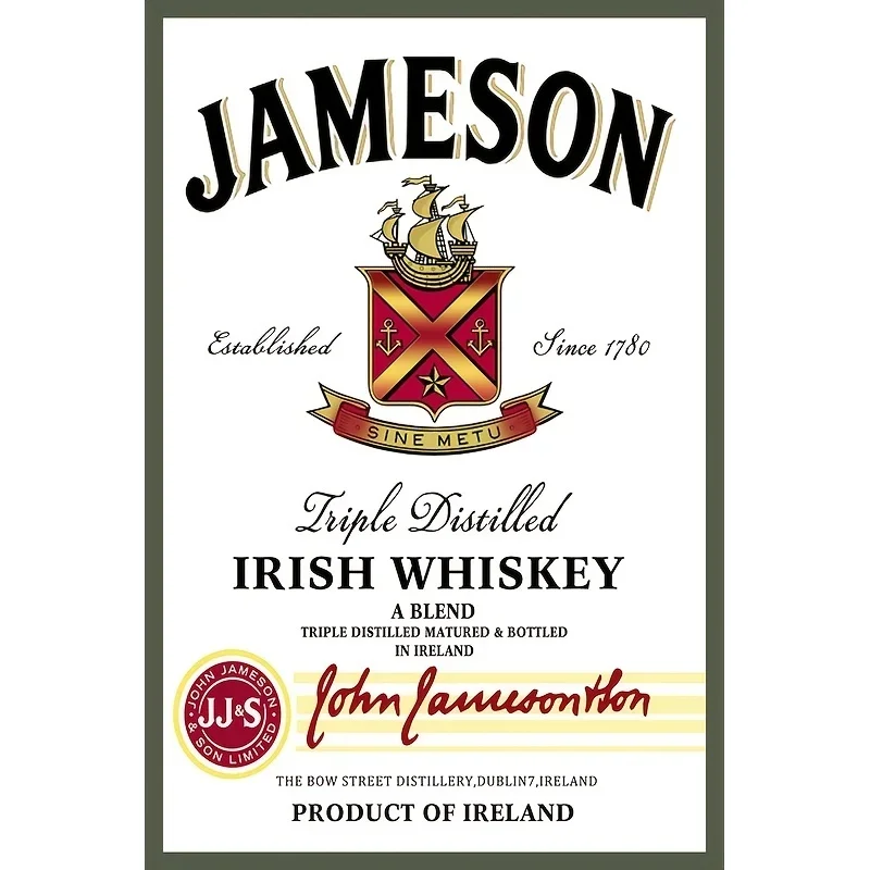 1pc Jamesa Irish whiskey vintage metal tin sign wall plaque poster Cafe Bar pub beer wall home decor 12x8 inches