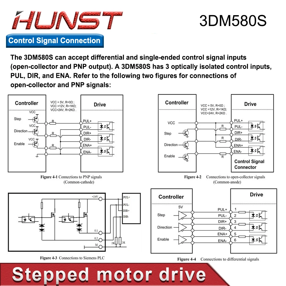 HUNST Leadshine 3DM580S 3 Phase Stepper Driver for Nema 23 Nema 34 57 86 Stepping Motor CNC Engraving Machine.