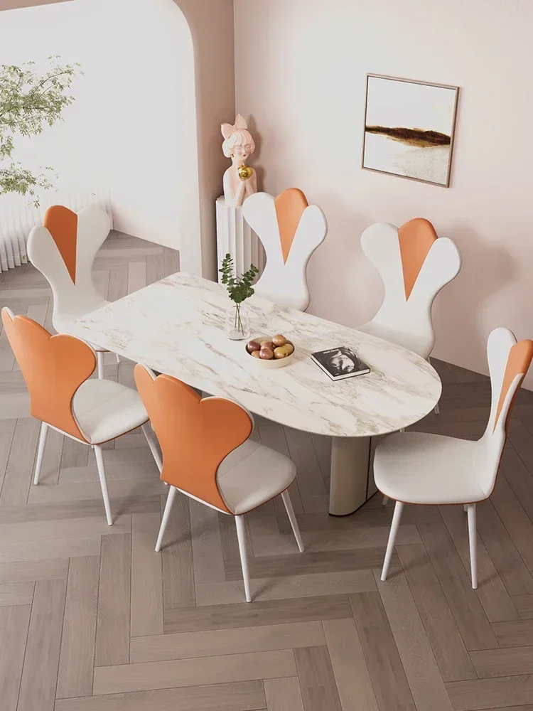 French Cream Style Dining Chair Nordic Internet Famous Small Waist Chair Modern Minimalist Makeup Stool Casual Designer Stool