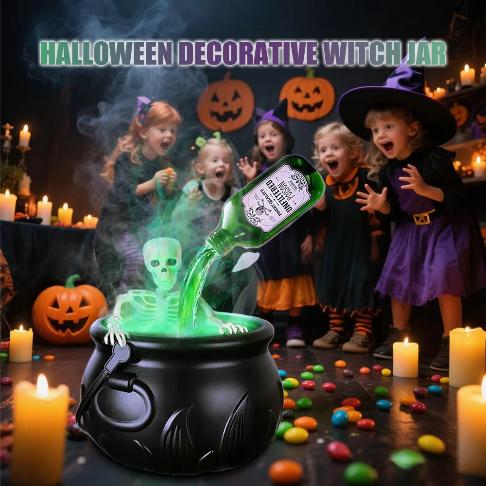 Halloween Black Wizard Bowl Magic Float Bottle and Diffuser Indoor Home Bar Magic Party Horror Ghost Props Halloween Decoration