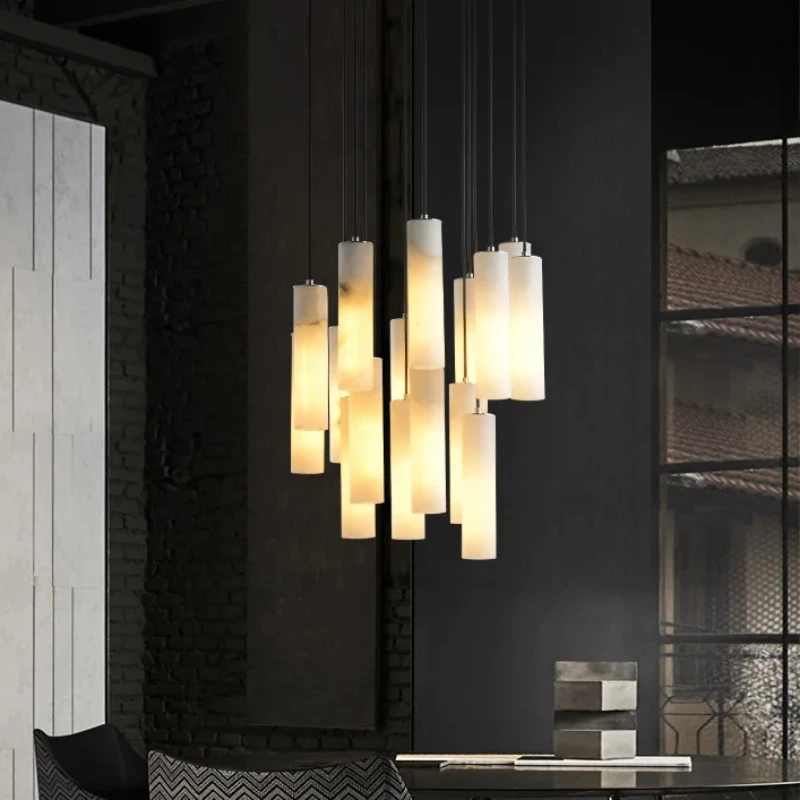 nordic natural marble pendant lights led cabeceira hanglamp iluminacao loft ajustavel fio hall restaurante lampada 2024 e27 01