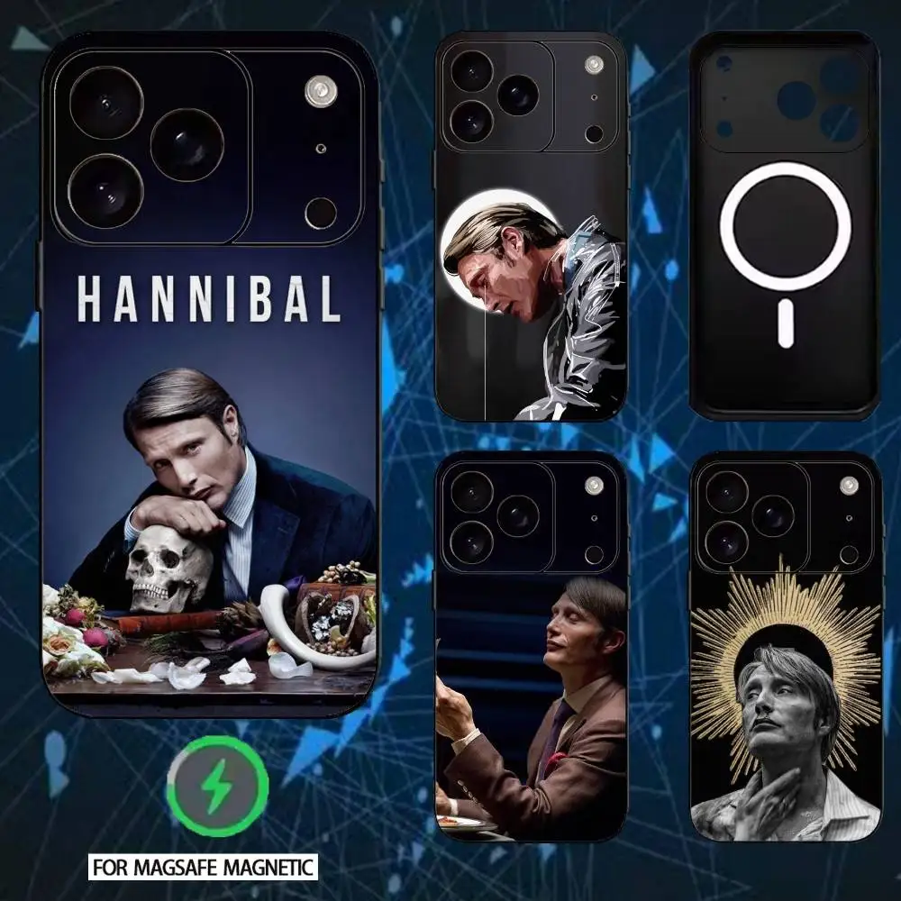 

H-Hannibal Movie Phone Case For iPhone 17 16 15 14 13 12 Pro Max Plus for Magsafe Mirror Wireless Magnetic Cover