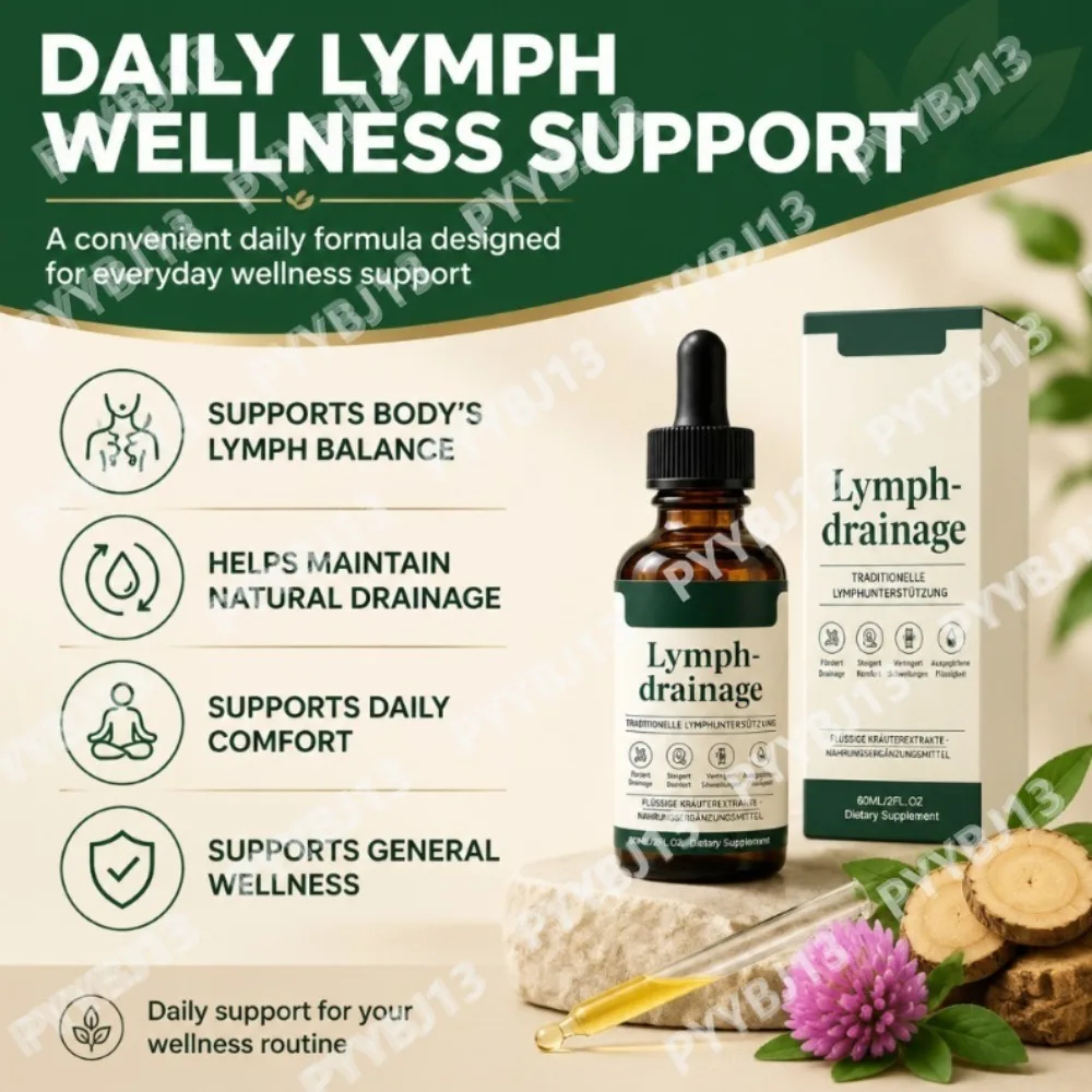 DHOP Herbal Wellness Liquid Drops Daily Body Balance Support with Cleavers Red Clover Stillingia Prickly Ash 60ml for Adults