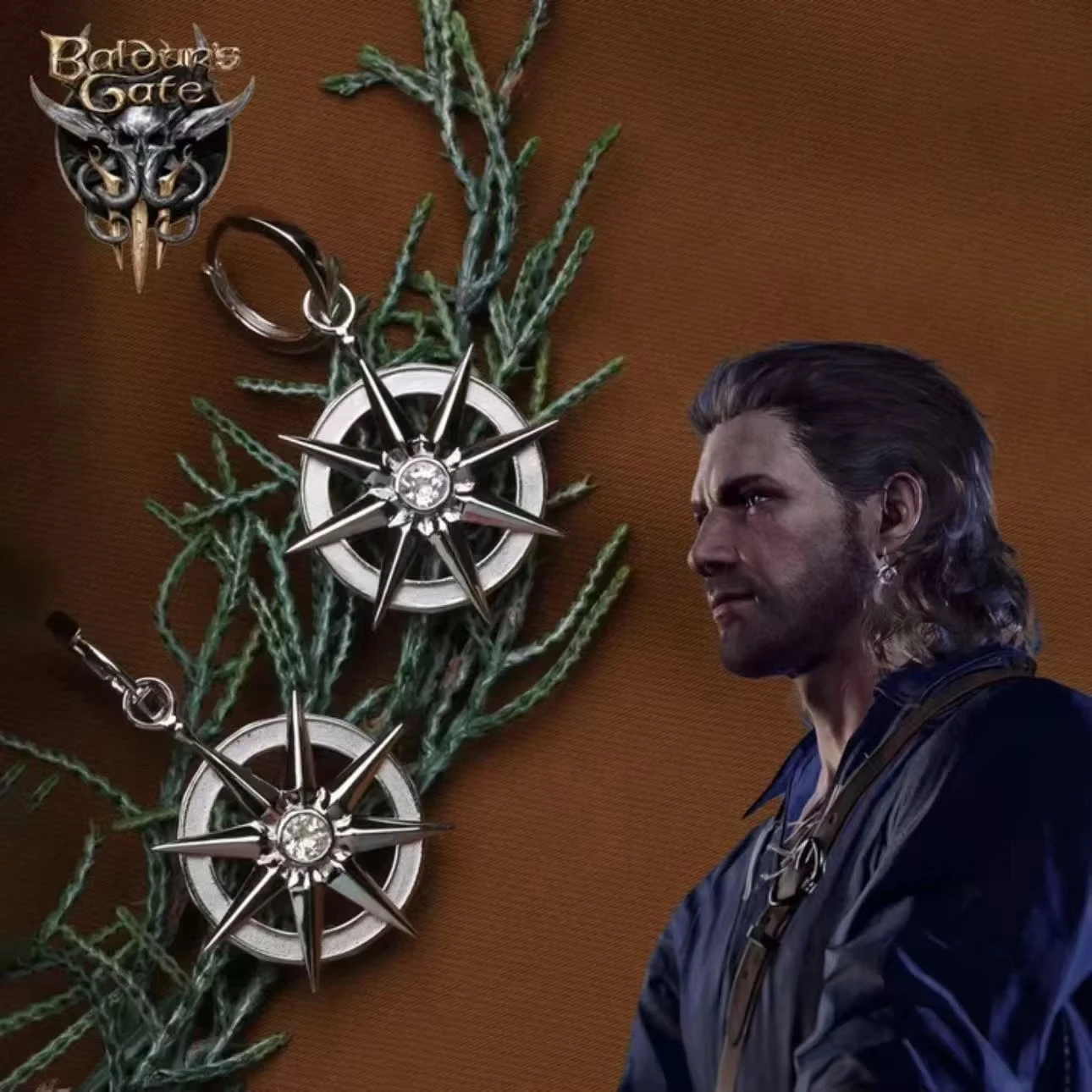Game Baldur's Gate Gale Dekarios Cosplay Sternanhänger Ohrschlaufen Titanstahl Ohrringe Schmuck Ohrhänger Accessoires Weihnachtsrequisiten – Detail 1