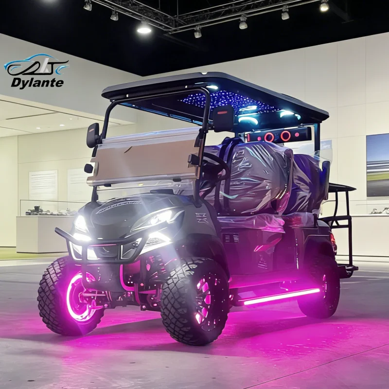 Made in China Upgraded 48V 60V Lithium Battery 4 Seat 4 Wheel Hunting Off-Road Vehicle with Starry Sky Roof Golf Cart Electric