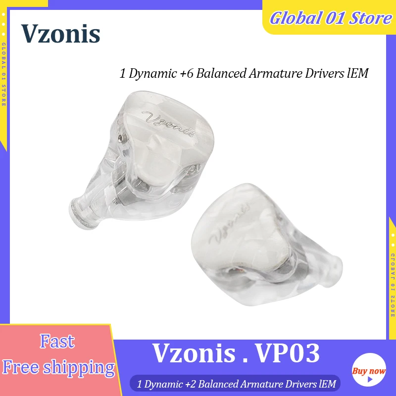 

Vzonis VP03 1DD + 2BA Hi-Fi наушники-вкладыши гибридный привод музыкальный монитор наушники аудиофильская гарнитура с 2-контактным кабелем 0,78 мм