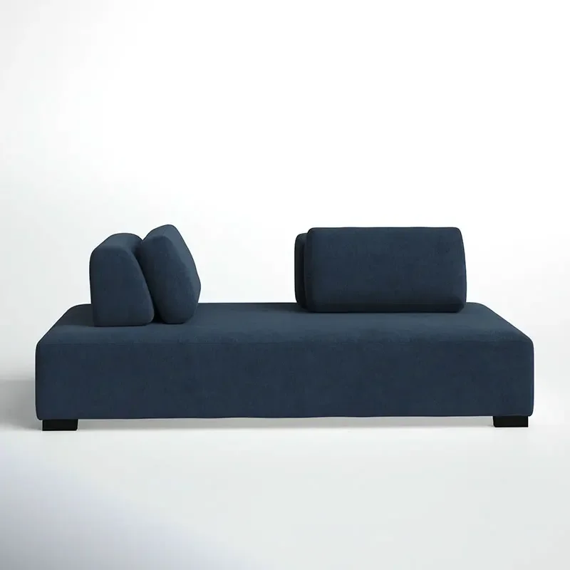 Nordic simple living room small apartment without armrests cotton and linen fabric sofa store homestay chaise longue