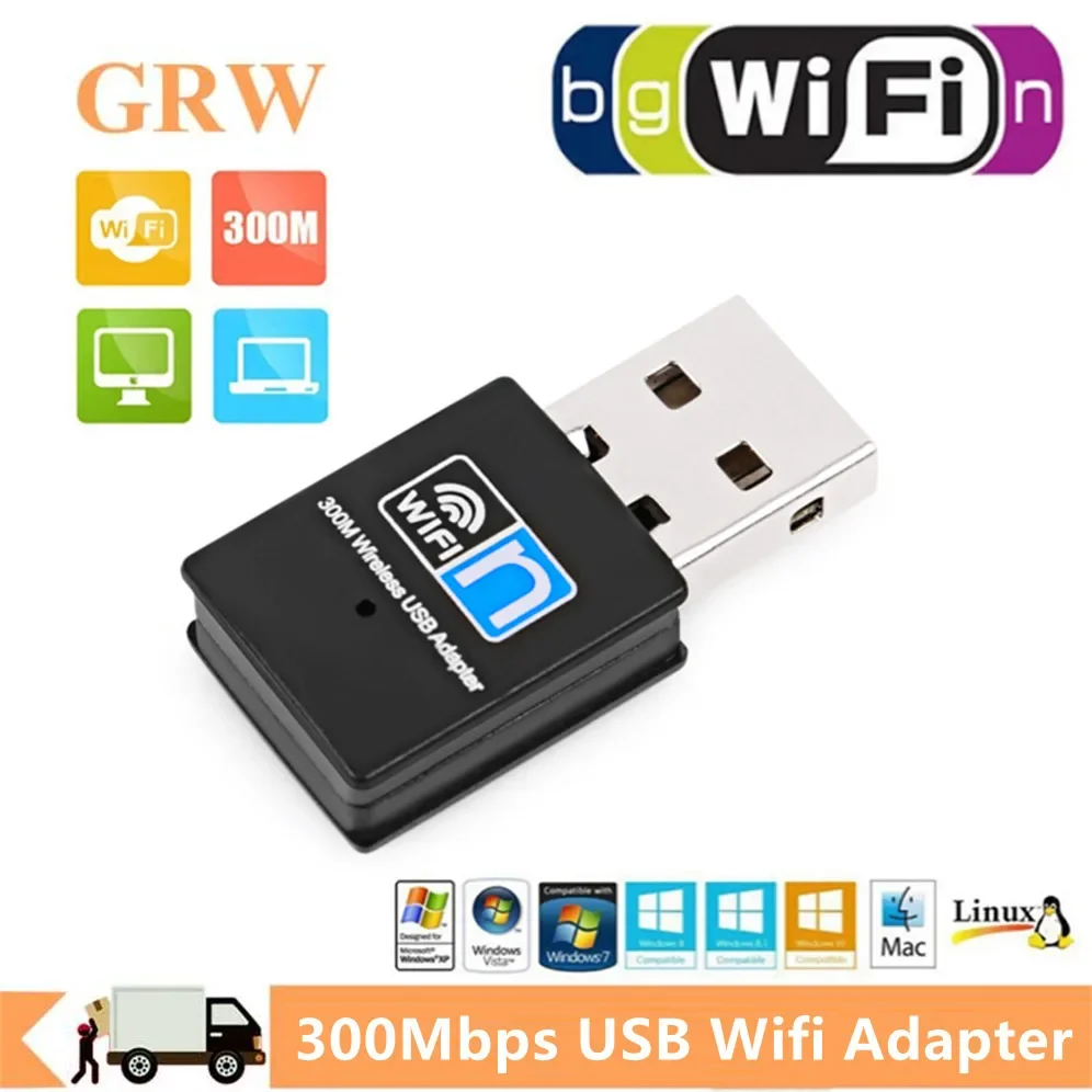 

300Mbps USB Wifi Adapter 2.4Ghz Wireless Wifi Adapter Network Card 802.11n Ethernet PC Wi-Fi Adapter Lan Wifi Dongle Receiver