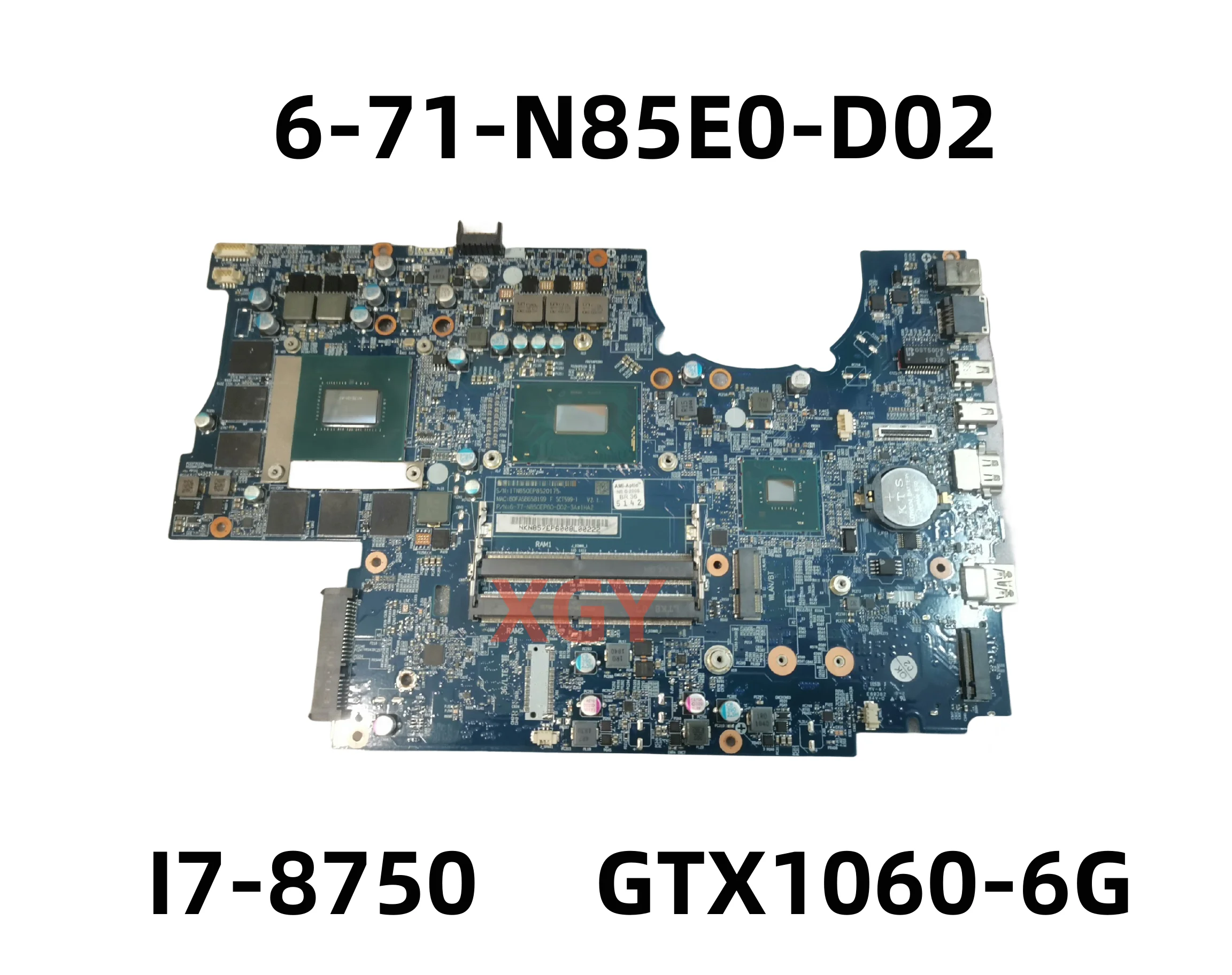 Original FOR Hasee N857EP N850E N850 Motherboard 6-71-N85E0-D02 6-77-N850EP60-D02 I7-8750 N17E-G1-A1 GTX1060-6G 100% Test OK