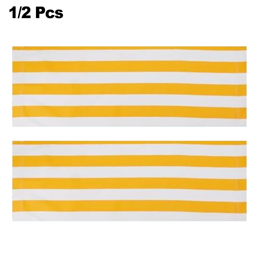 120x45cm Polyester Fabric For Diy Recliner Beach Lounge Chair Replacement Cloth Yellow White  Striped Outdoor Chairs Cover