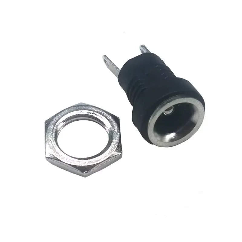 2/5/10Pcs 5.5 x 2.1mm DC Power Female Jack Socket 2 Terminal Type Panel Mount Connectors Supply Plug Adapter DC-022B DC022B