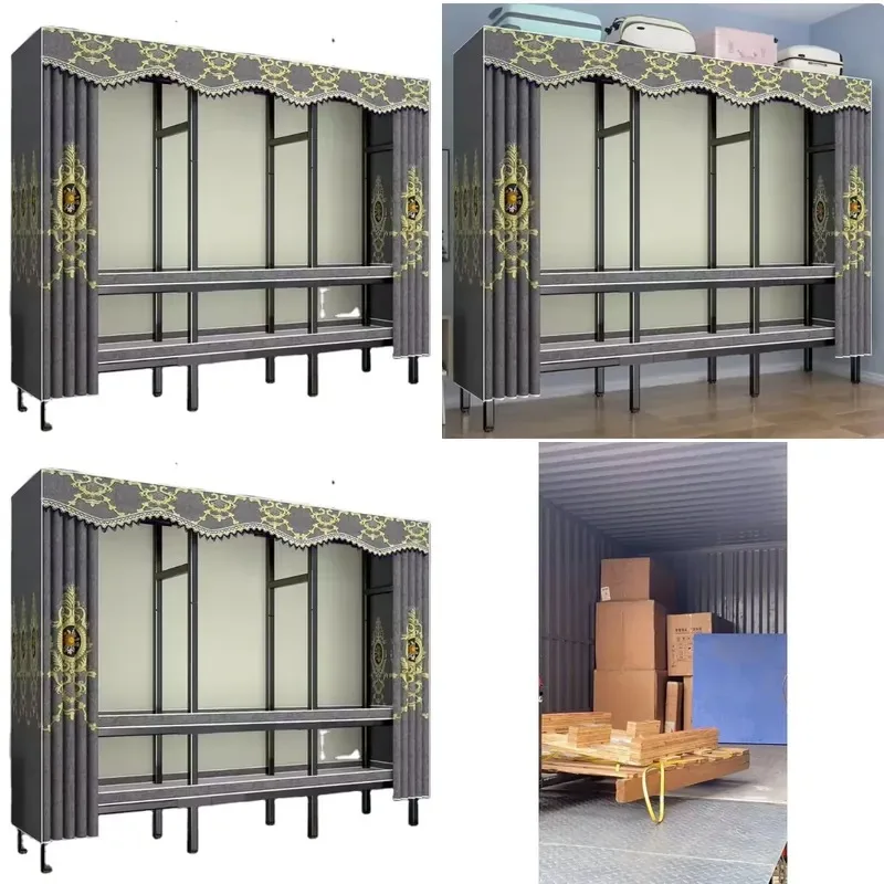Simple Hanging Cloth Wardrobe Folding Thick Strong Free Installation Household Bedroom Storage