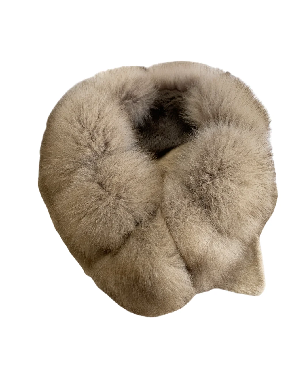 V-shaped slimming, Fox fur and rex rabbit  Fur scarf double-sided whole fur fur scarf for winter warmth, fur collar for women