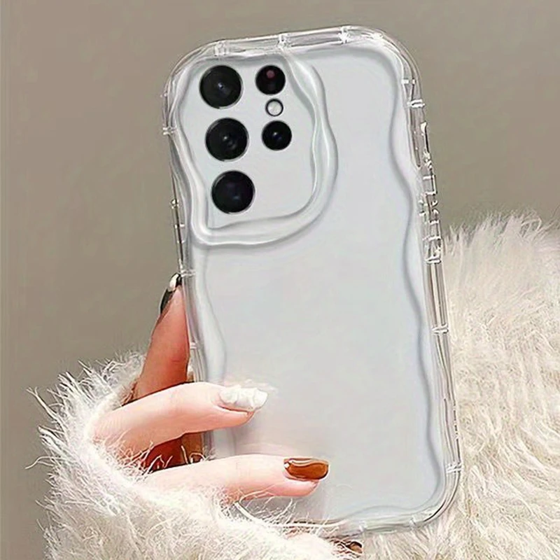 Stoßfeste Handyhülle für Samsung Galaxy S26 Ultra S25 FE S24 Plus S23 A17 A27 A37 A57 A56 A55 A54 Weiche Stoßfänger-Wellenabdeckung – Detail 2