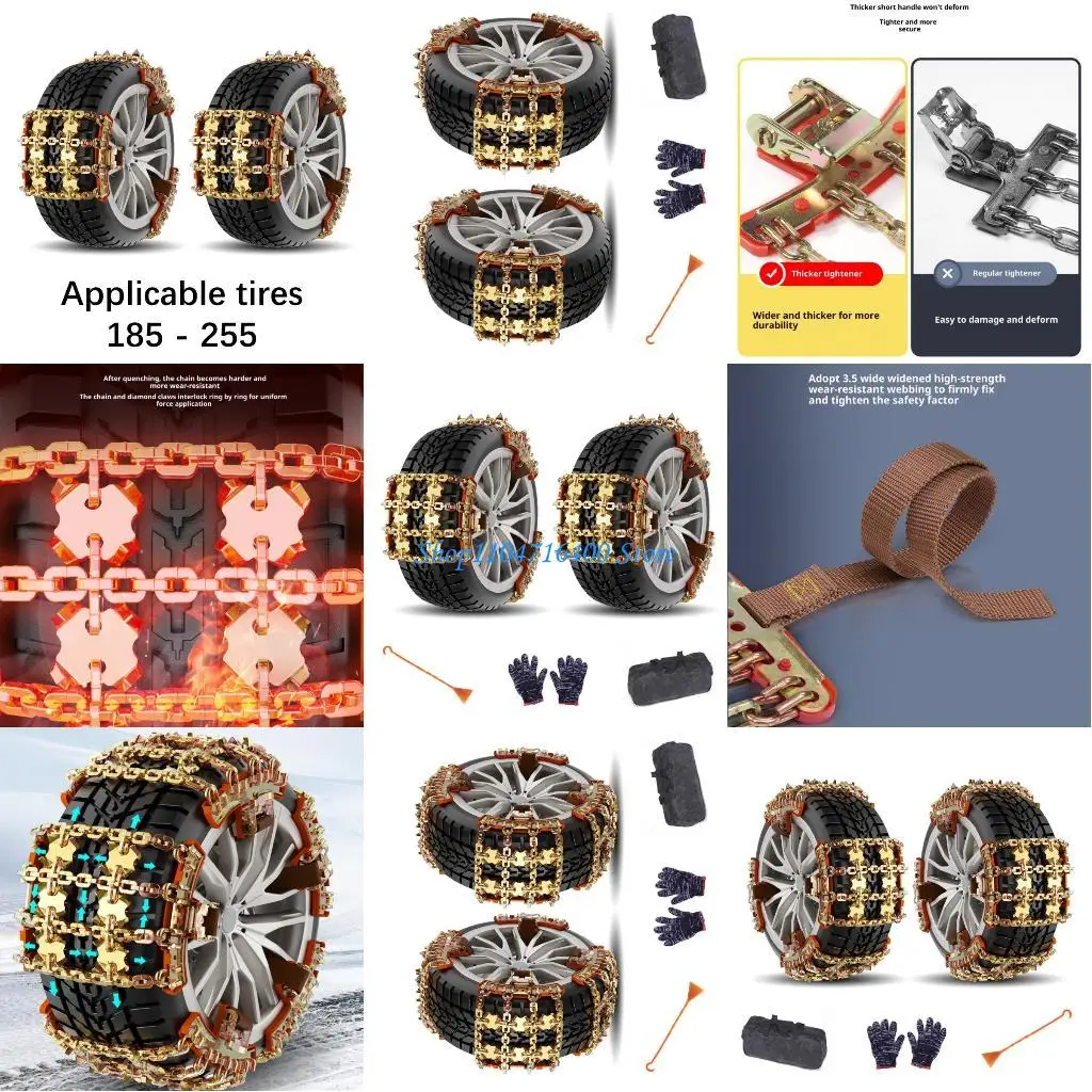 y1gd Universal Anti Slip Chains Quick Installation 3 Minutes All Terrain Winter Safety