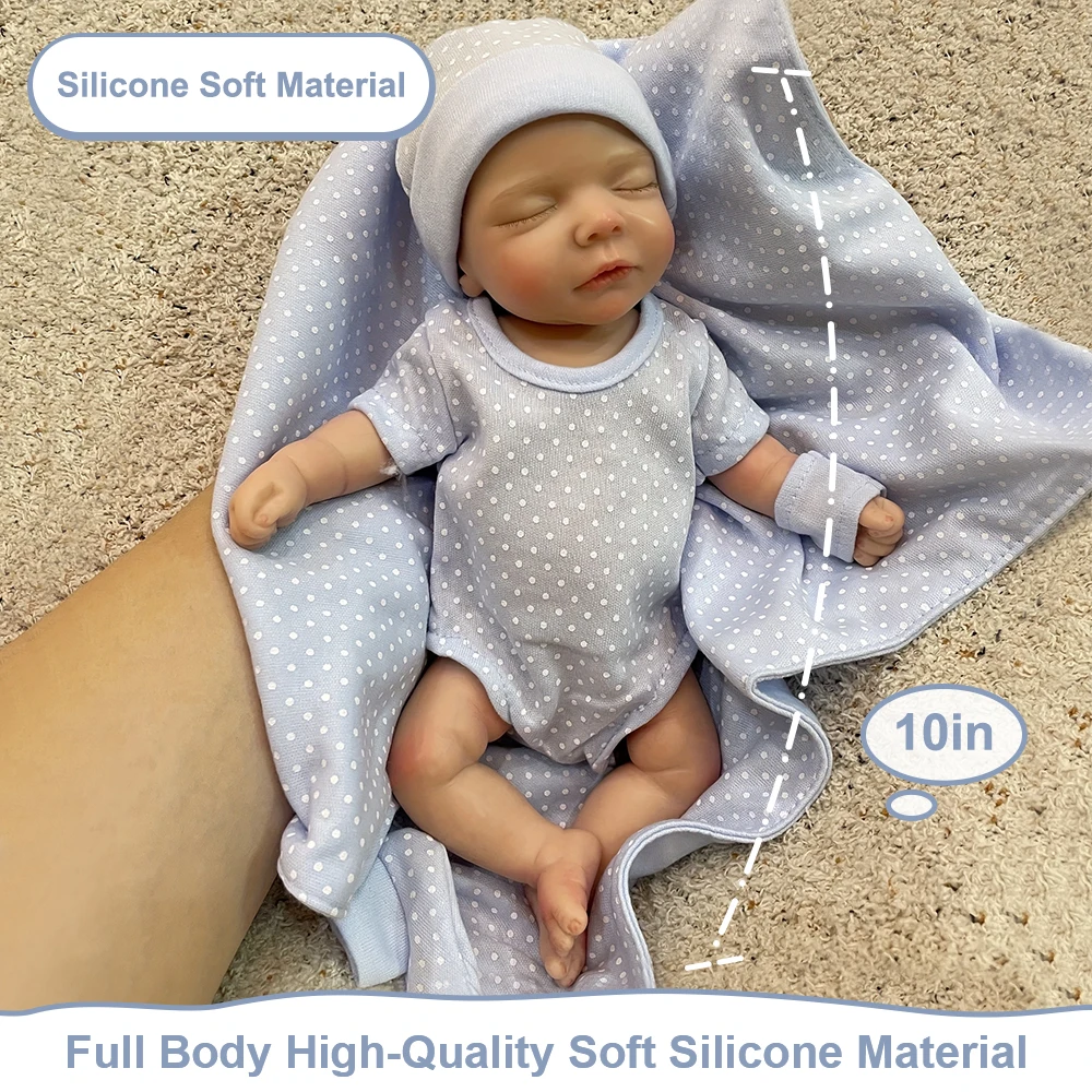 Aizwa1 Muñeca Reborn de silicona Sam de 10 pulgadas hecha a mano Bebe Girl muñeca recién nacida pintada en 3D para regalos de niños