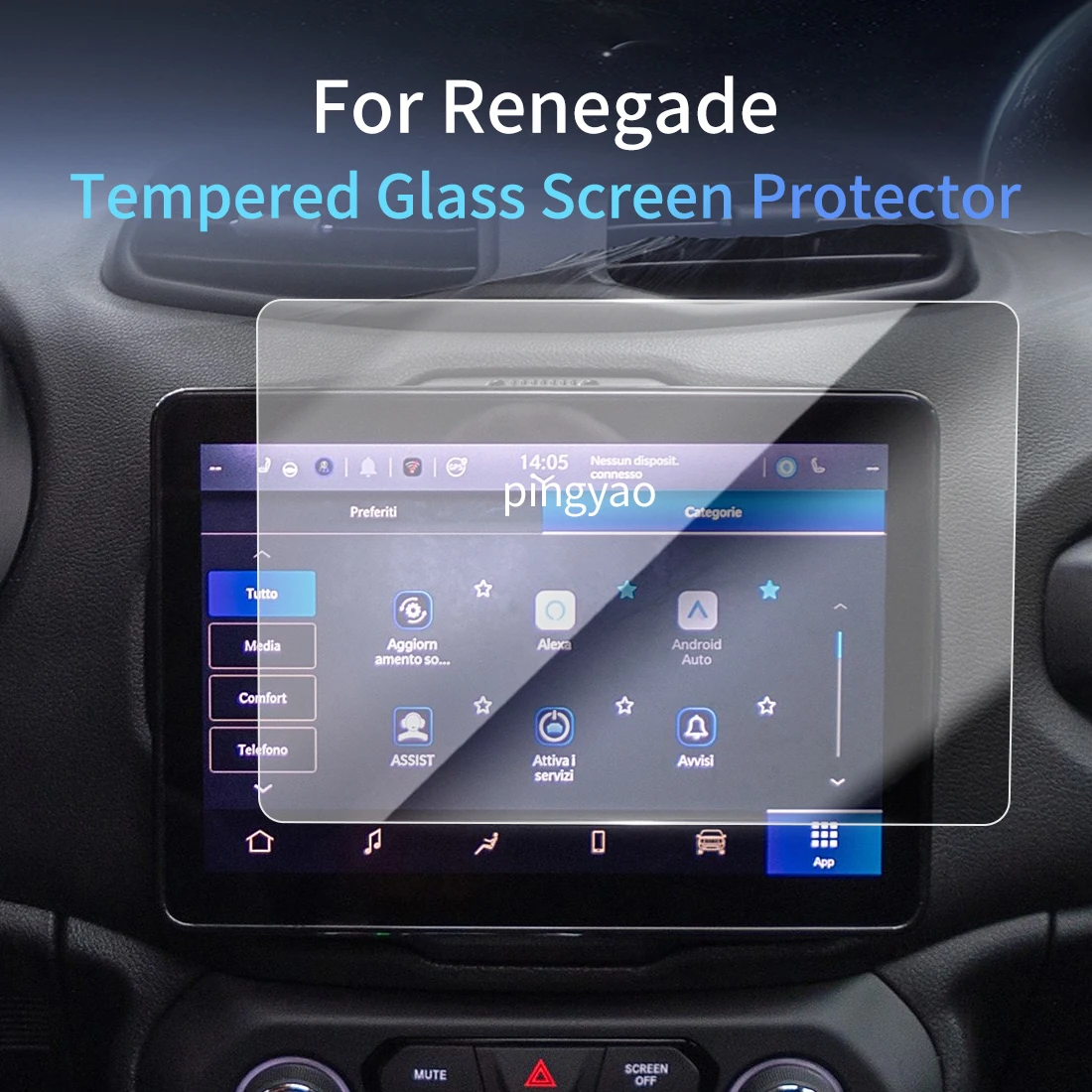 

Car Sticker Screen Protector Navigation Display Tempered Glass Protective Film Car Accessories Vehicle For 24 JEEP Renegade