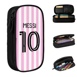 Messi Number 10 Pencil Cases Football Pencilcases Pen Holder for Student Big Capacity Pencil Bags School Supplies Stationery