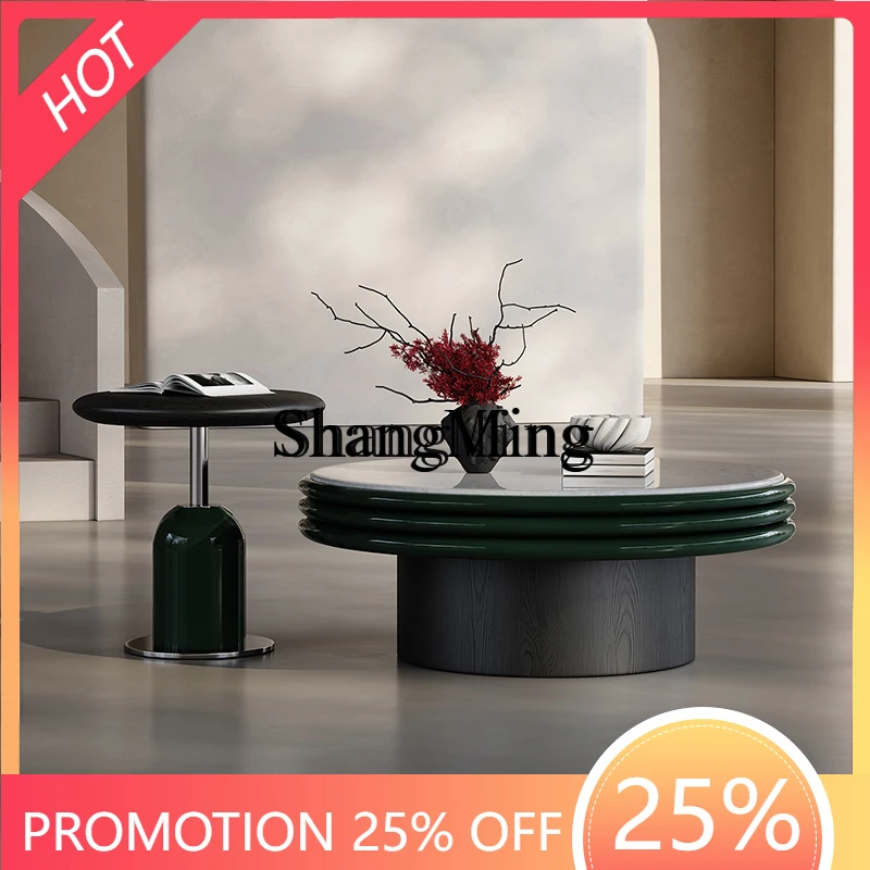 

SM living room home modern simple light luxury high sense diamond round combination coffee table