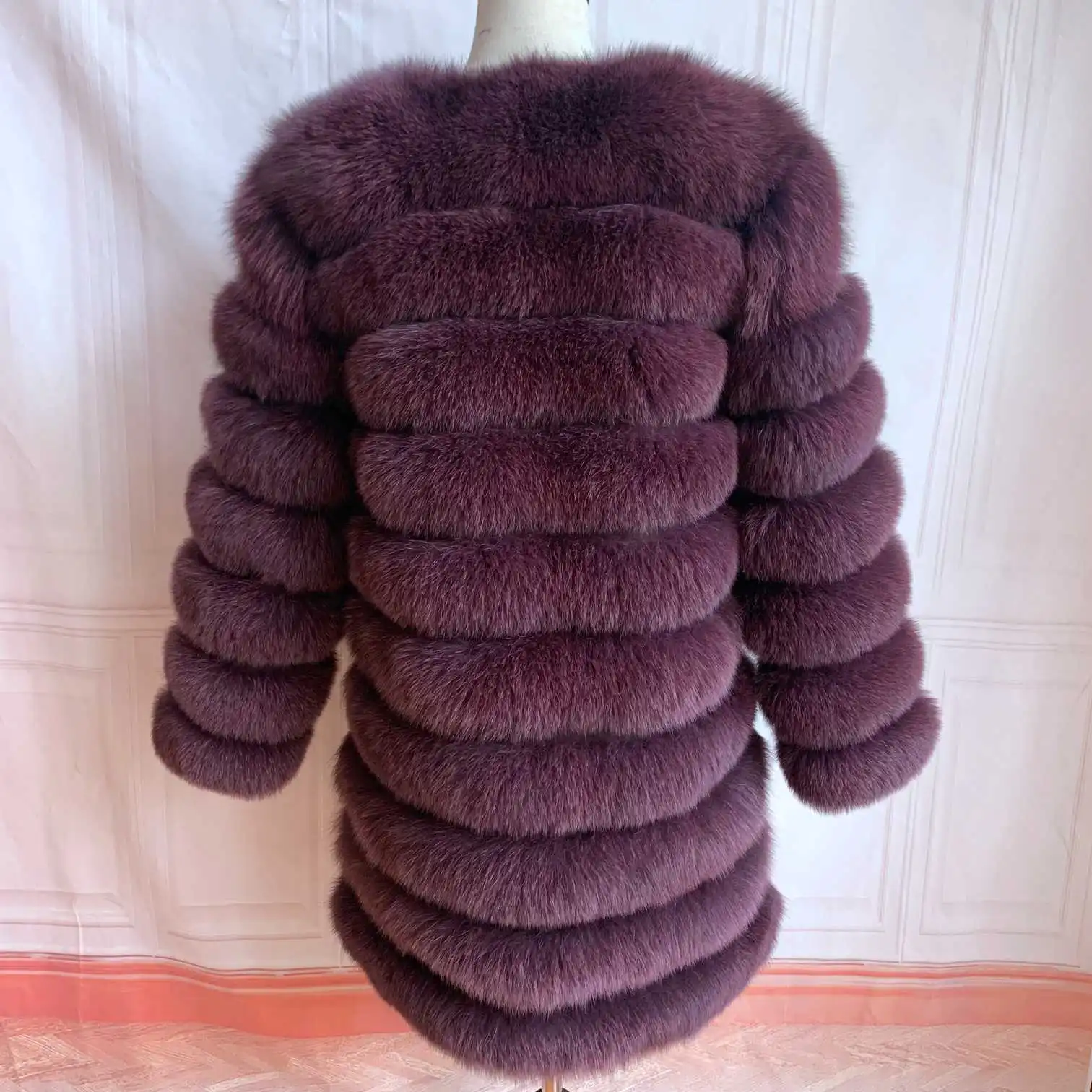 NEW 4in1 Real Fox Fur Long Coat Winter Coat for Women Jackets Vest Winter Outerwear Women Fox Fur Coat High Quality Fur Clothes