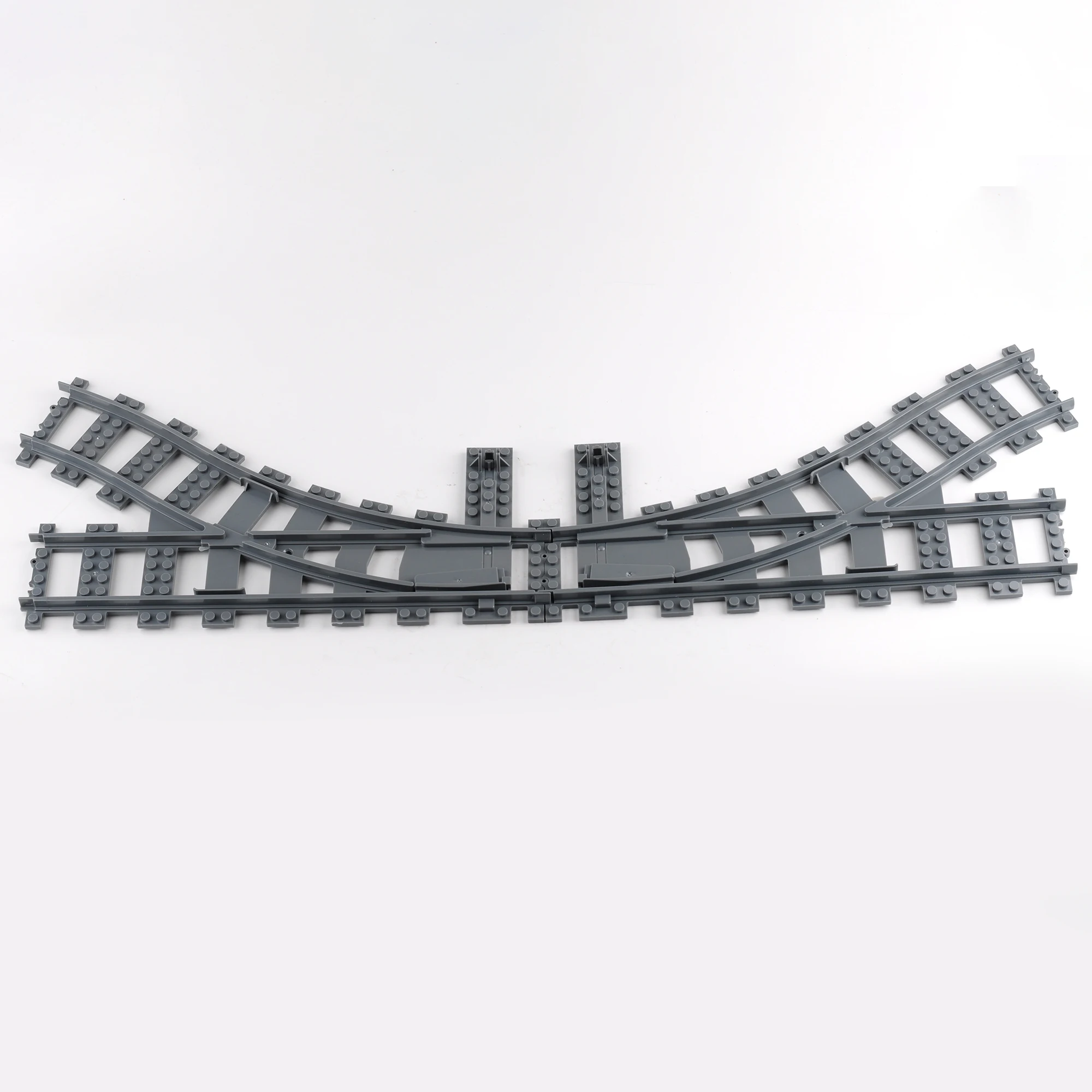 Zestaw kolejowy miejski, miękkie proste/zakrzywione/podkładowe szyny, zdalnie sterowany, kompatybilny z MOC, kreatywny system kolejowy z klocków konstrukcyjnych.