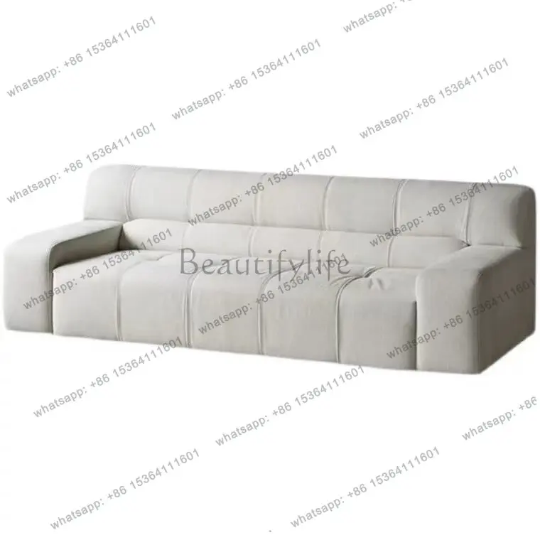 

Nordic light luxury retro fabric sofa minimalist modern art style small apartment