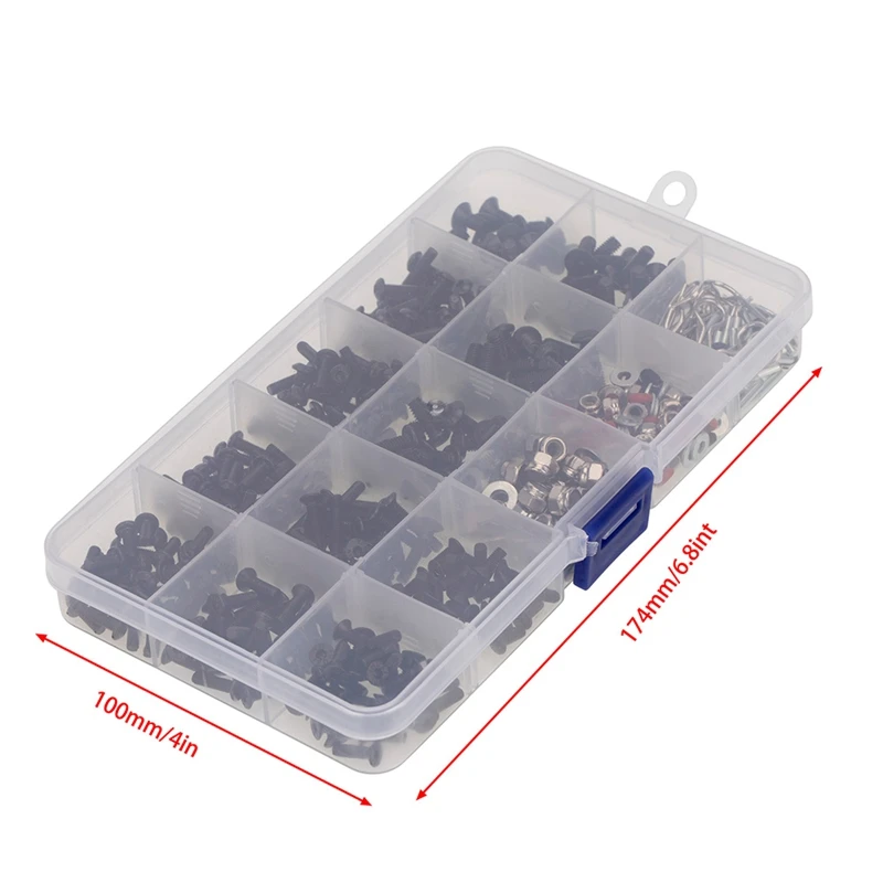 500Pcs Universal RC Screw Kit Hardware Fasteners Set For Traxxas Axial Redcat HPI Arrma Losi 1/8 1/10 1/12 1/16 RC Cars