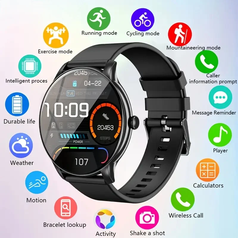 

LAXASFIT 2026 New Smart Watch 1.52 Inch HD Screen Bluetooth Call Wireless Charging Heart Rate Fitness Tracker Voice Assistant