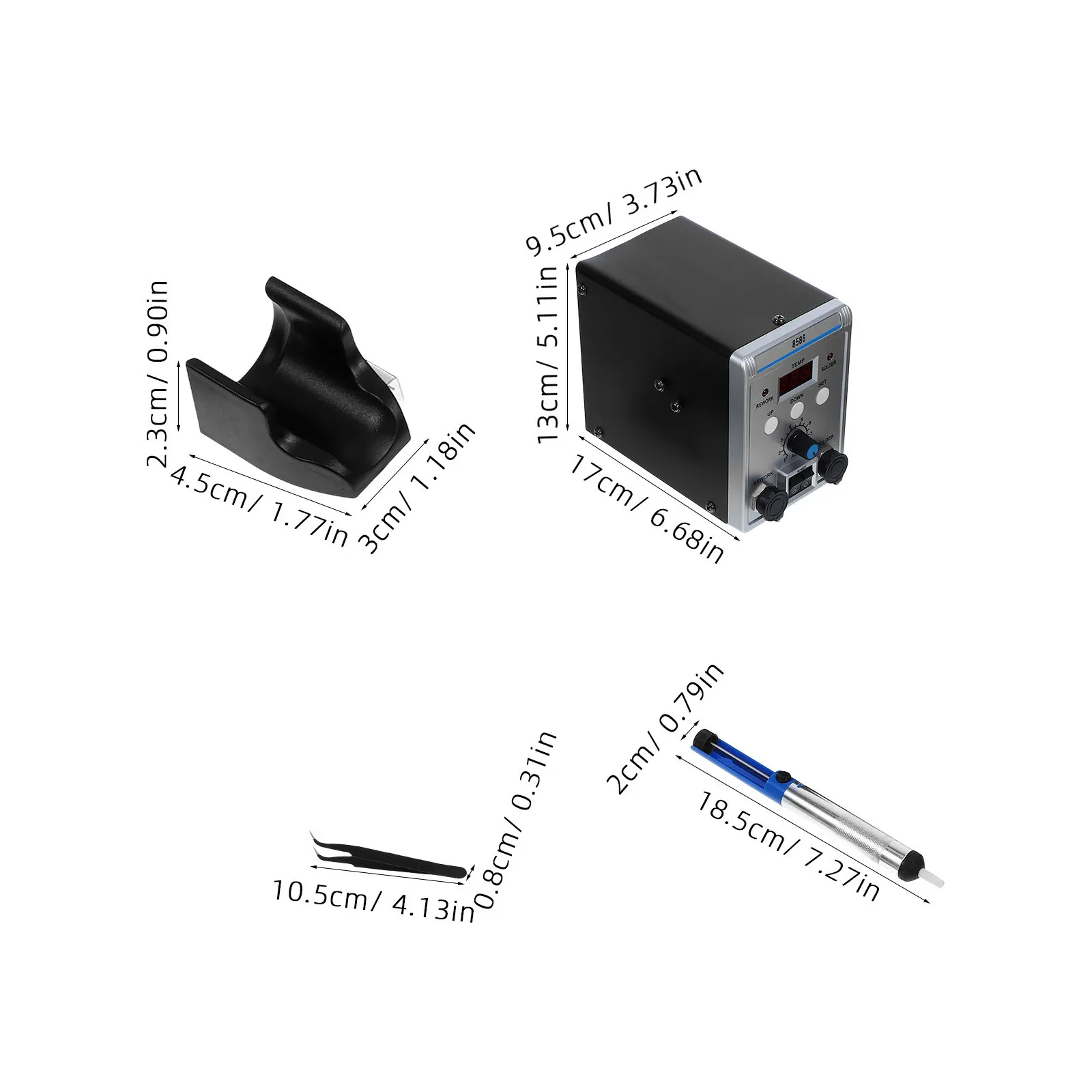 Hot Air Rework Station Soldering Tools Digital Display High Power Quick Heat Practical Repair Kit Welding Accessories