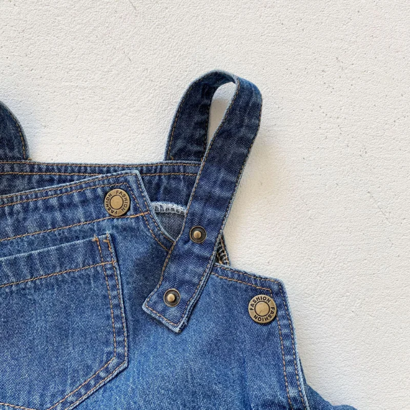 2023 Summer Newborn Baby Denim Romper 0-3Years Infant Boy Girl Solid Color Sleeveless Loose Bodysuit Outfits Fashion Clothes