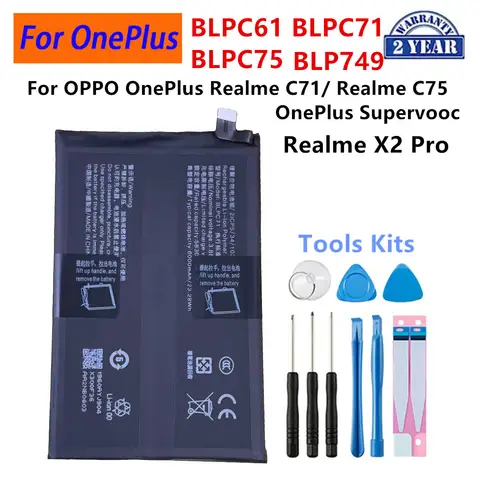 BLPC61 BLPC71 BLPC75 BLP749 Battery For OPPO OnePlus Realme C71 OPPO Realme C75 OnePlus Supervooc Realme X2 Pro Phone Batteries