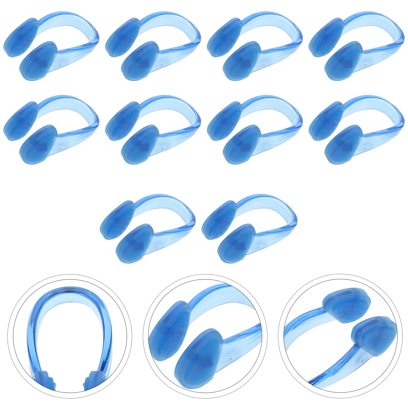 

10 Pcs Nose Clip Pool Accessories Protector Waterproof Swimming Supply Silica Gel Durable Practical Child Simple