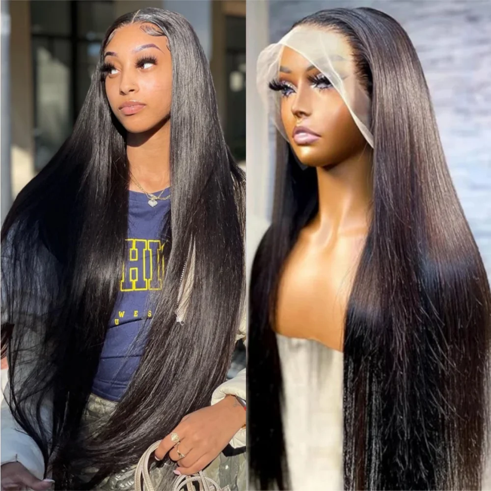 Parrucche per capelli umani diritte all'osso 13x4 13x6 Hd frontale in pizzo 30 pollici parrucca per capelli umani diritta in pizzo trasparente densità 180 per le donne