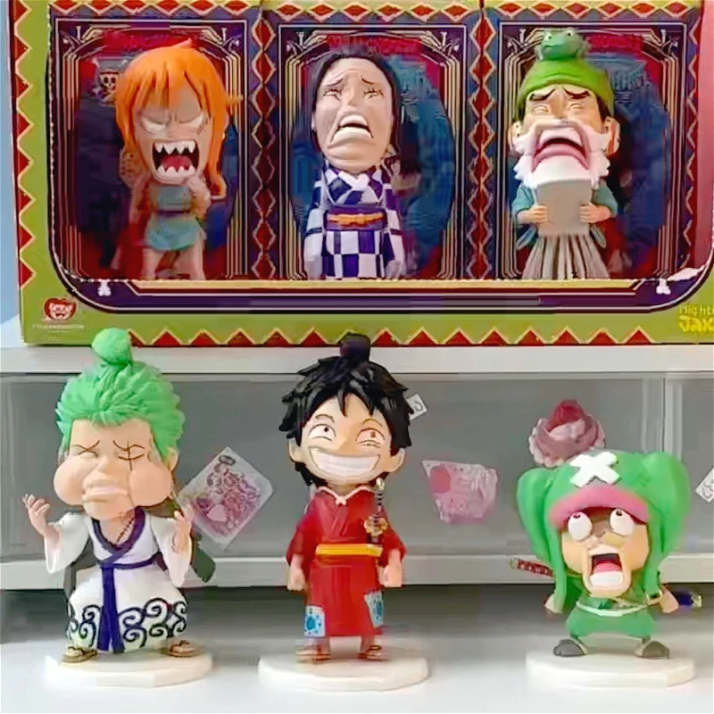 TOPTOY ONE PIECE Whackoos Silly Faces Series Caja Sorpresa Luffy Zoro Figuras de Anime Adorables Muñecos Lindos Bolsa Sorpresa Regalo