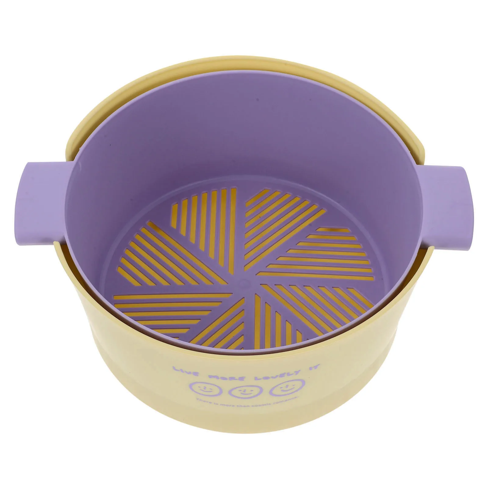 

1PC Clear Yellow Small Double layer Kitchen Drain Basket Vegetable Washing Strainer Bowl Fruit Drain Basket Kitchen