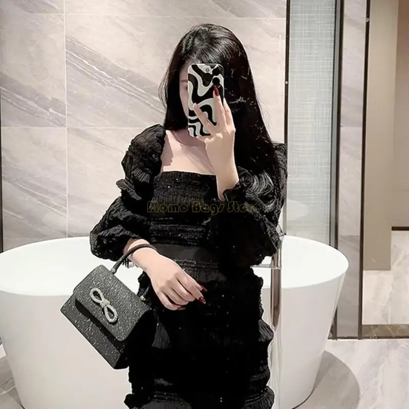 

X90D Lady Wedding Clutches Cocktail Shoulder Bag Women Glitter Formal Evening Bag