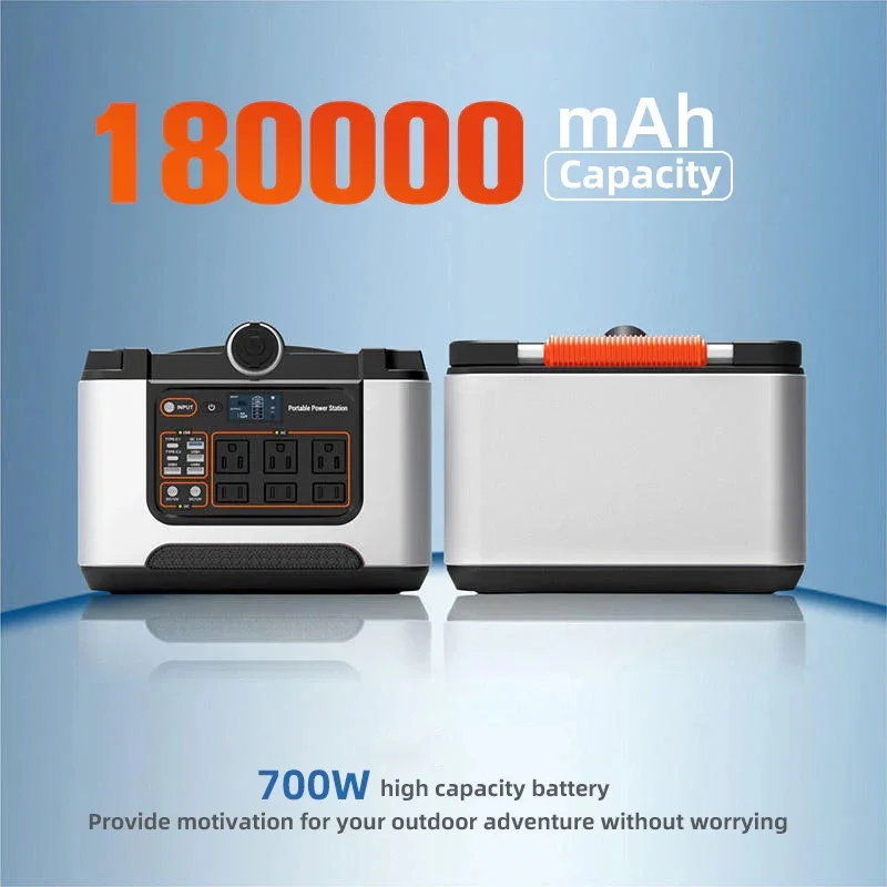 YYHC Multi-Functional 700W Pure Sine Wave Portable Power Station Solar Energy Storage Outdoor Power Supply